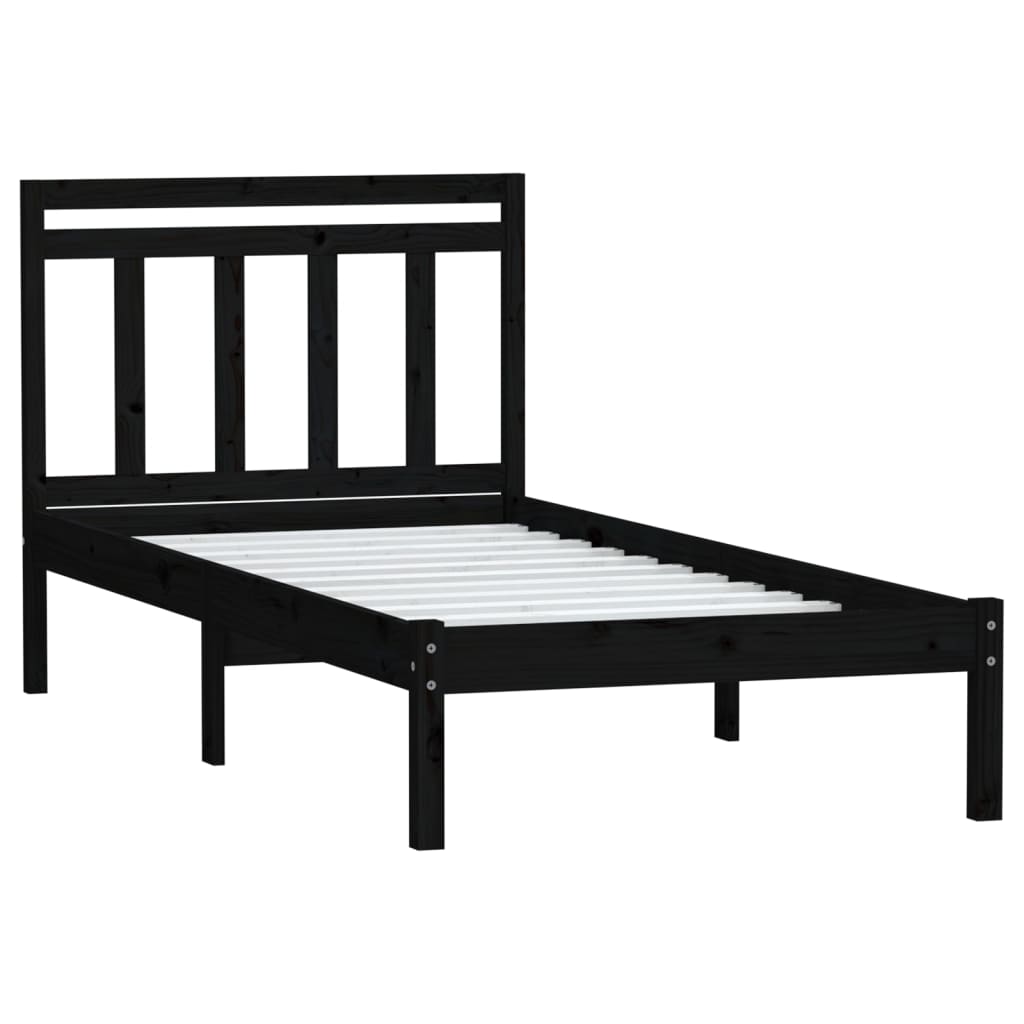 Sengeramme svart heltre furu 100x200 cm