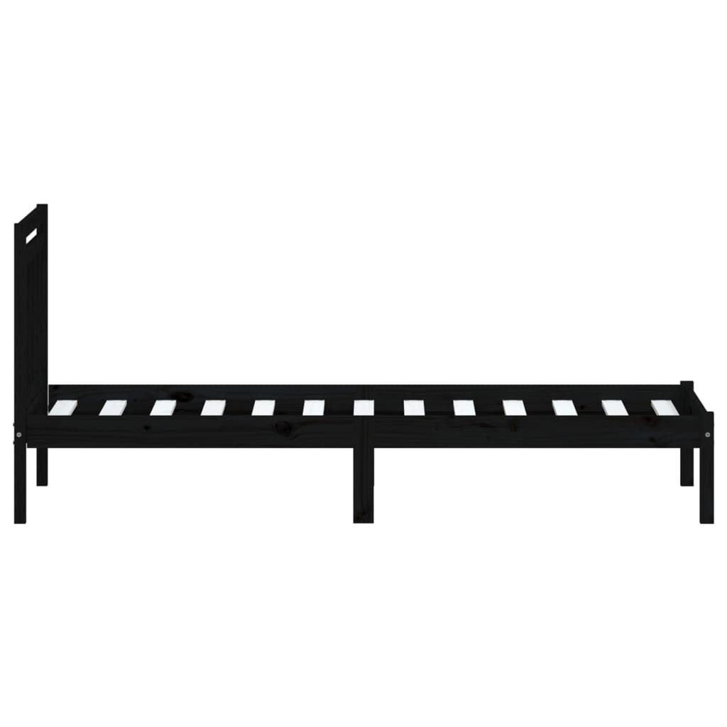 Sengeramme svart heltre furu 100x200 cm