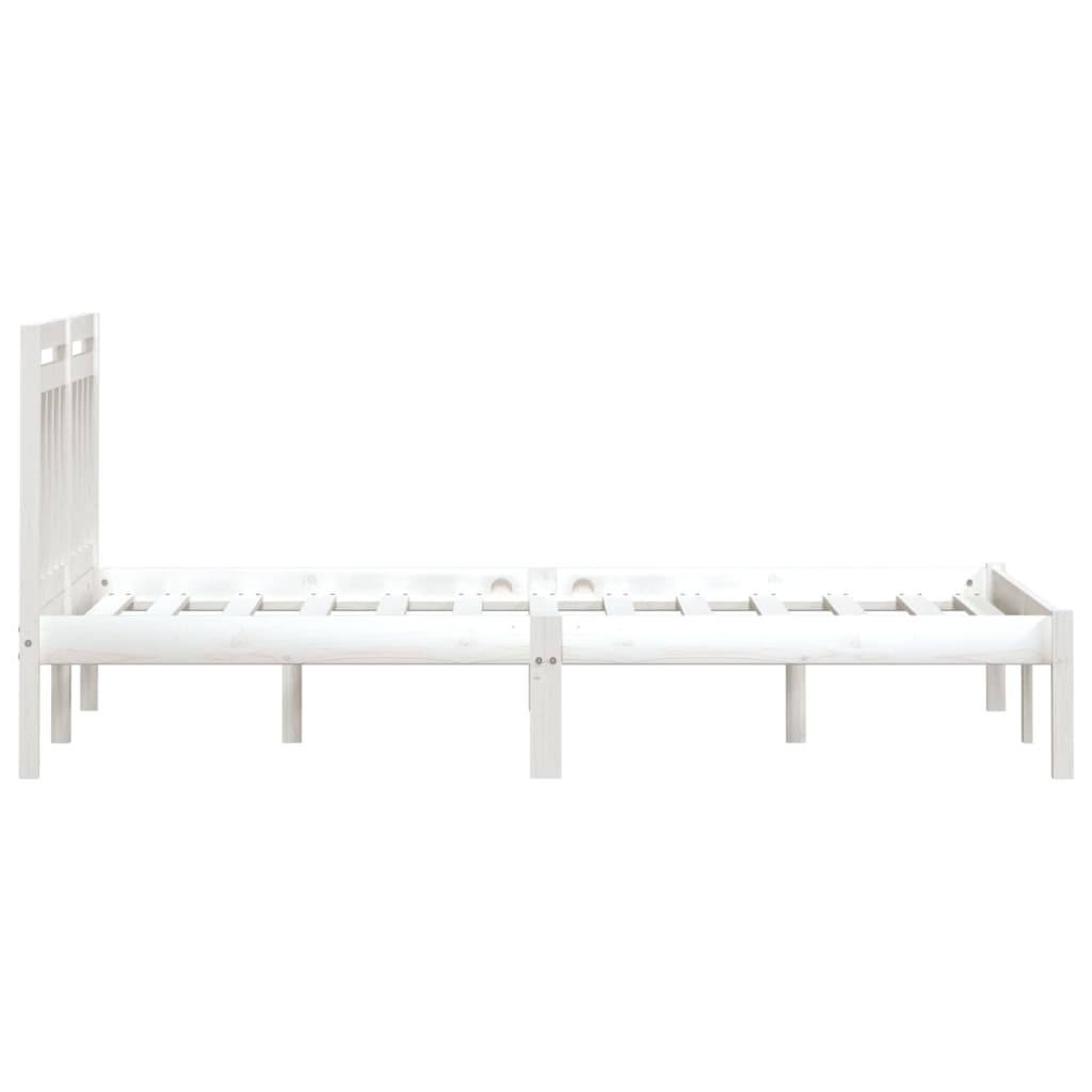 Sengeramme hvit heltre furu 200x200 cm