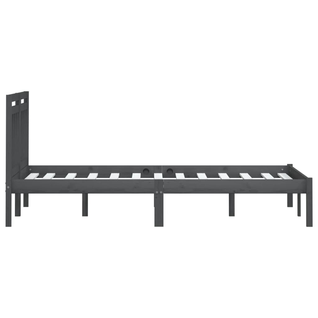 Sengeramme grå heltre furu 200x200 cm