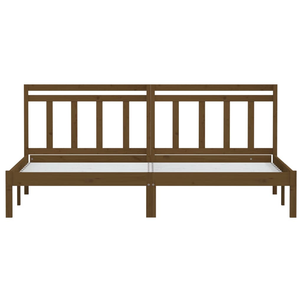 Sengeramme honningbrun heltre furu 200x200 cm