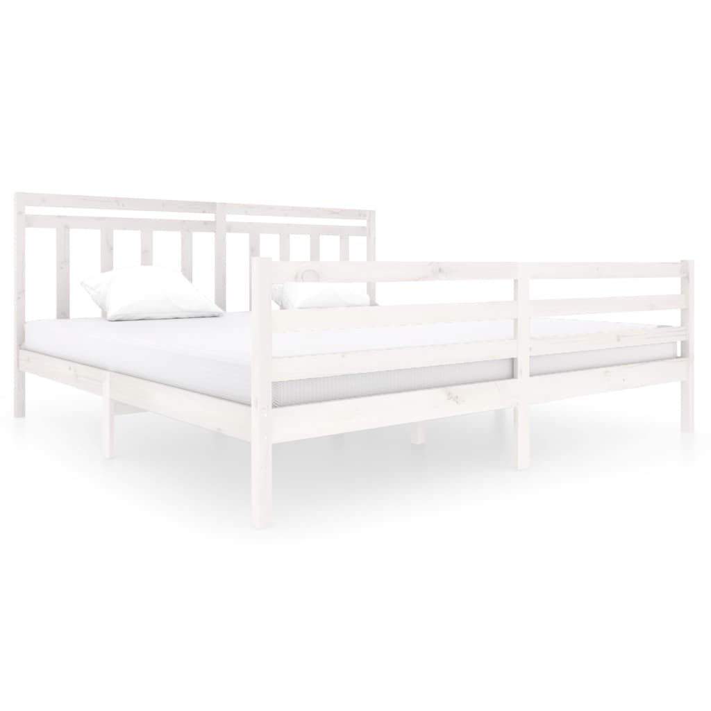 Sengeramme hvit heltre 200x200 cm