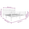 Sengeramme hvit heltre 200x200 cm