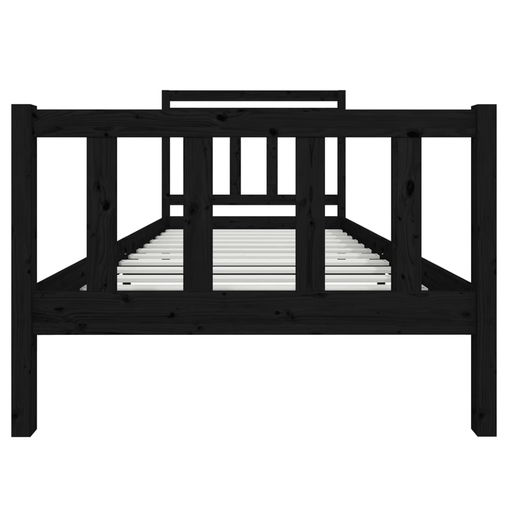 Sengeramme svart heltre 100x200 cm