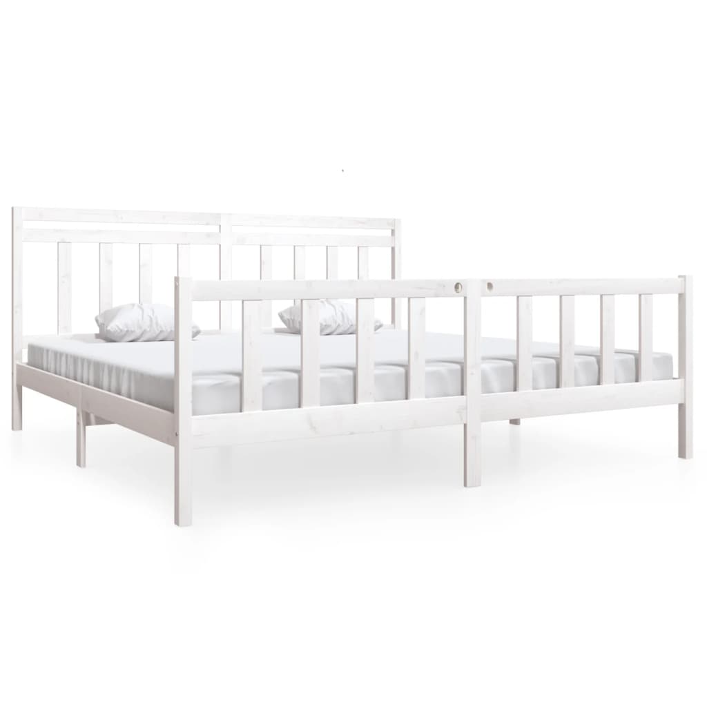 Sengeramme hvit heltre 200x200 cm