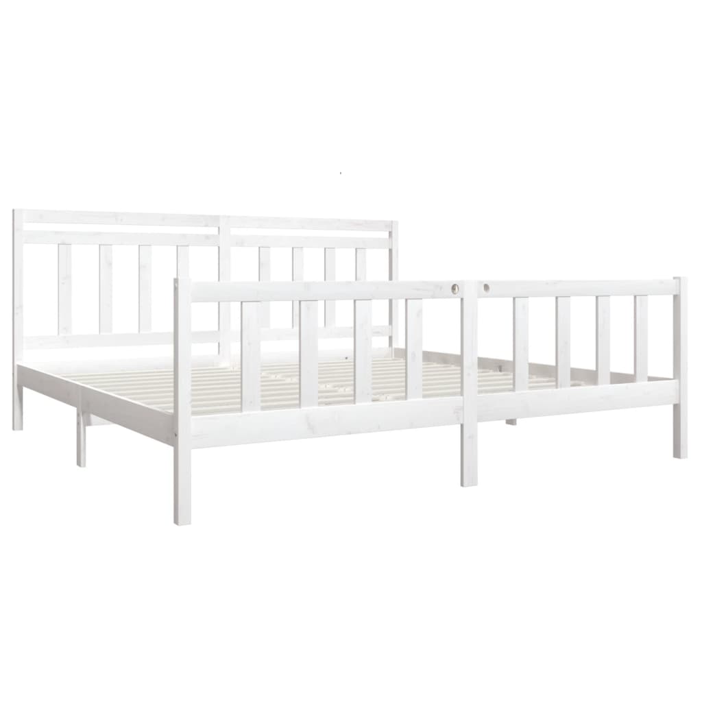 Sengeramme hvit heltre 200x200 cm