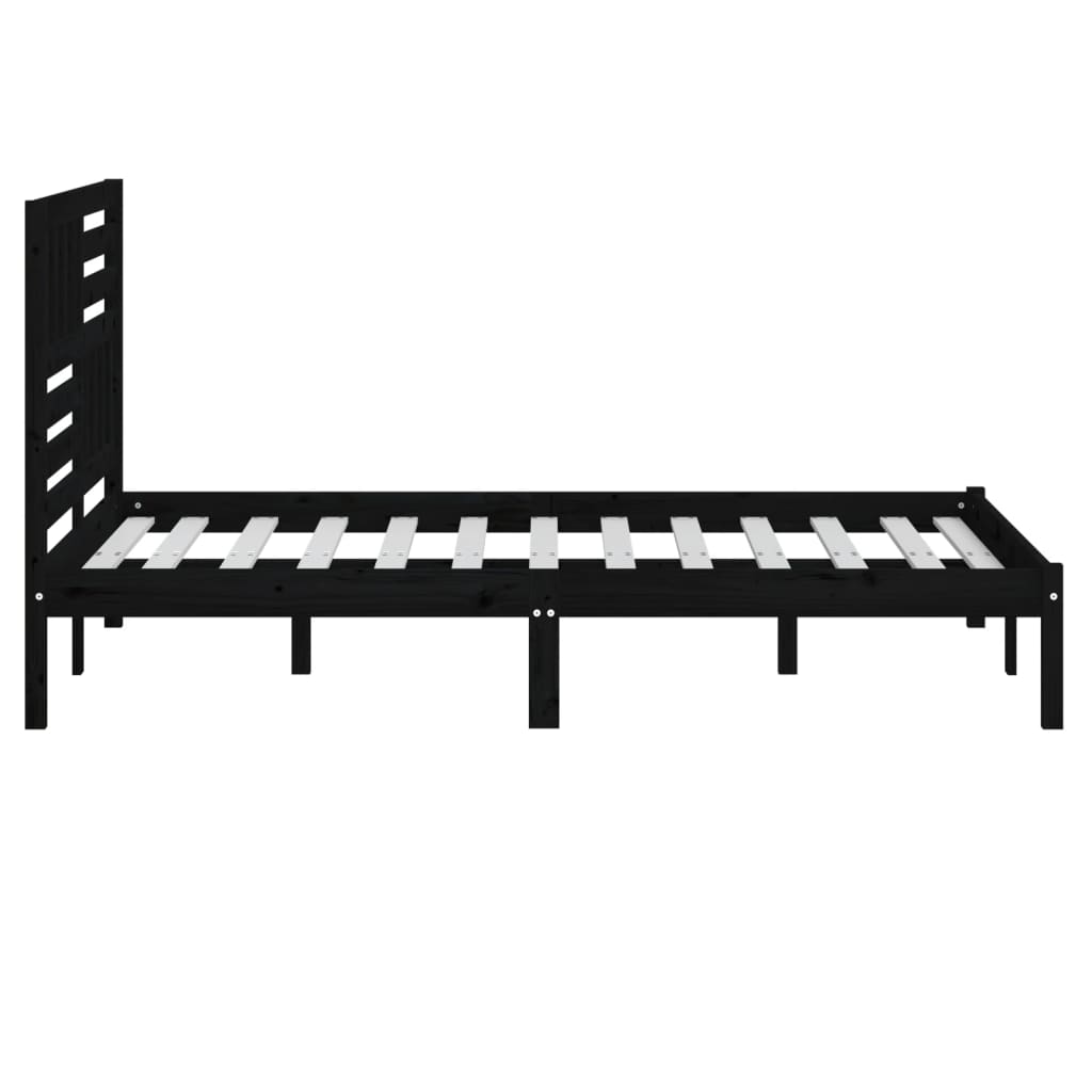 Sengeramme svart heltre furu 140x190 cm