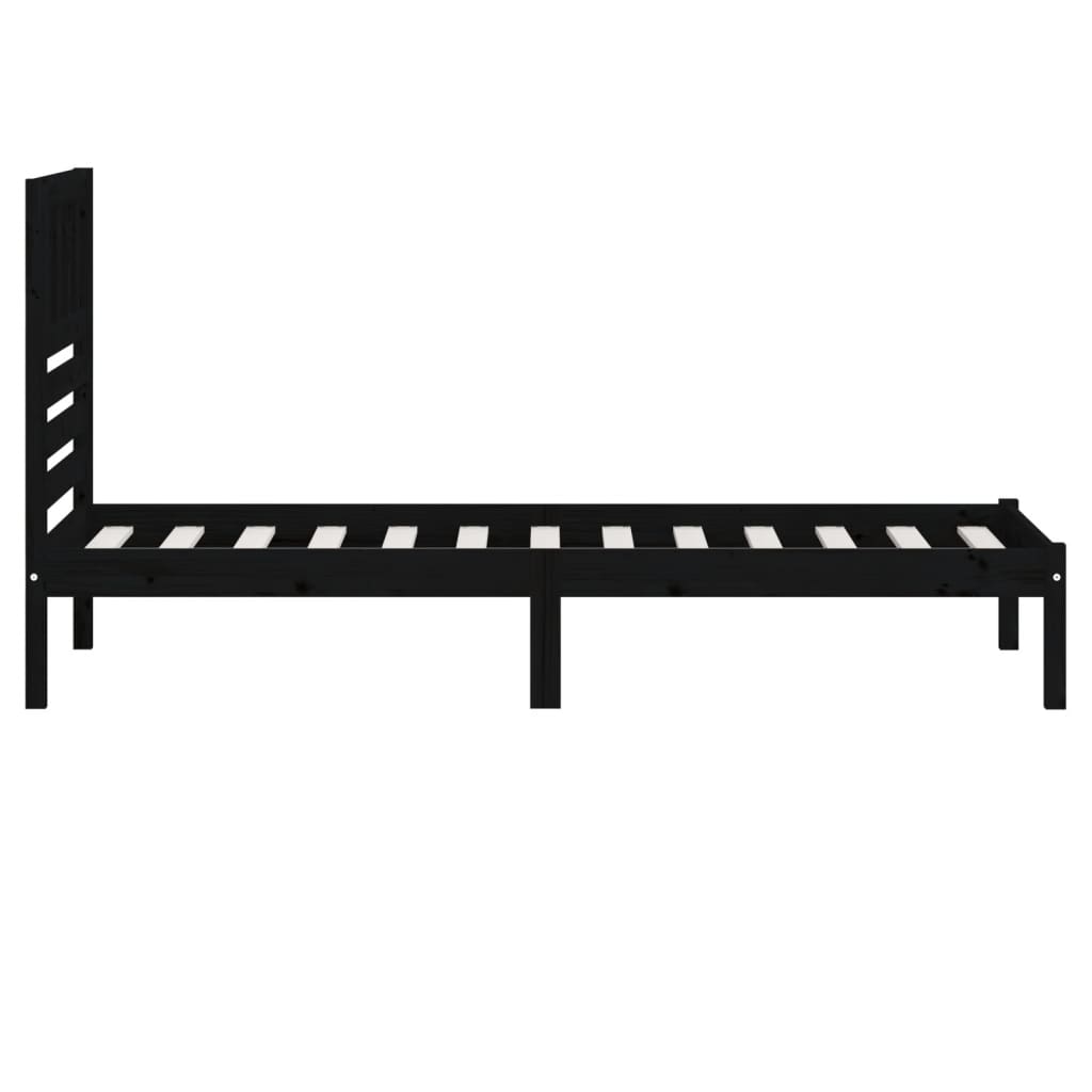 Sengeramme svart heltre furu 100x200 cm