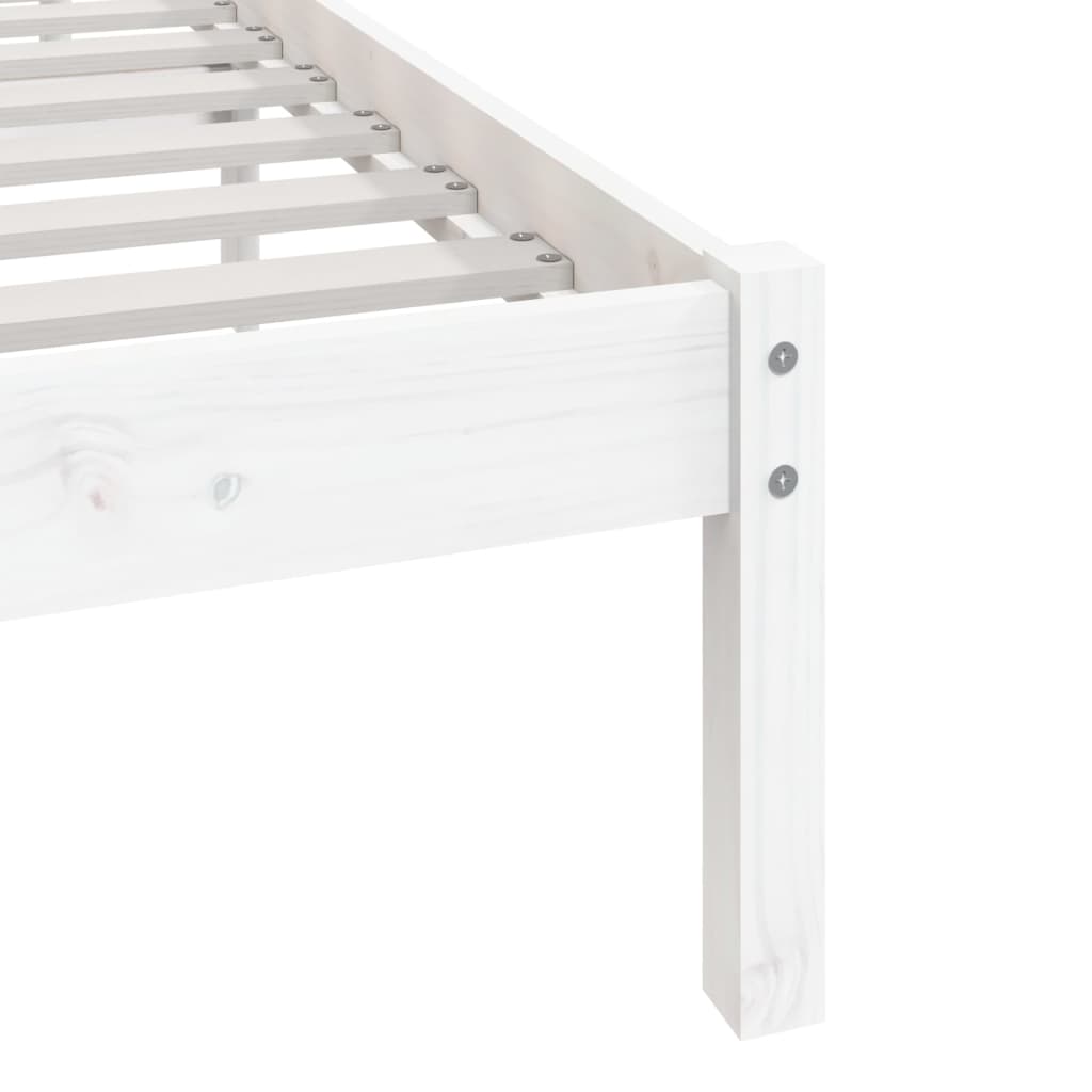 Sengeramme hvit heltre furu 140x200 cm