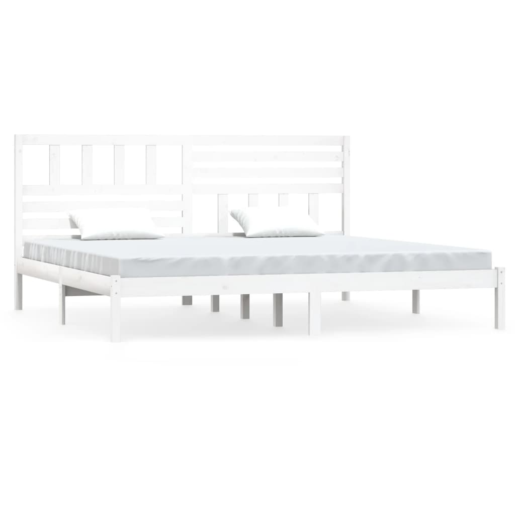 Sengeramme hvit heltre furu 200x200 cm