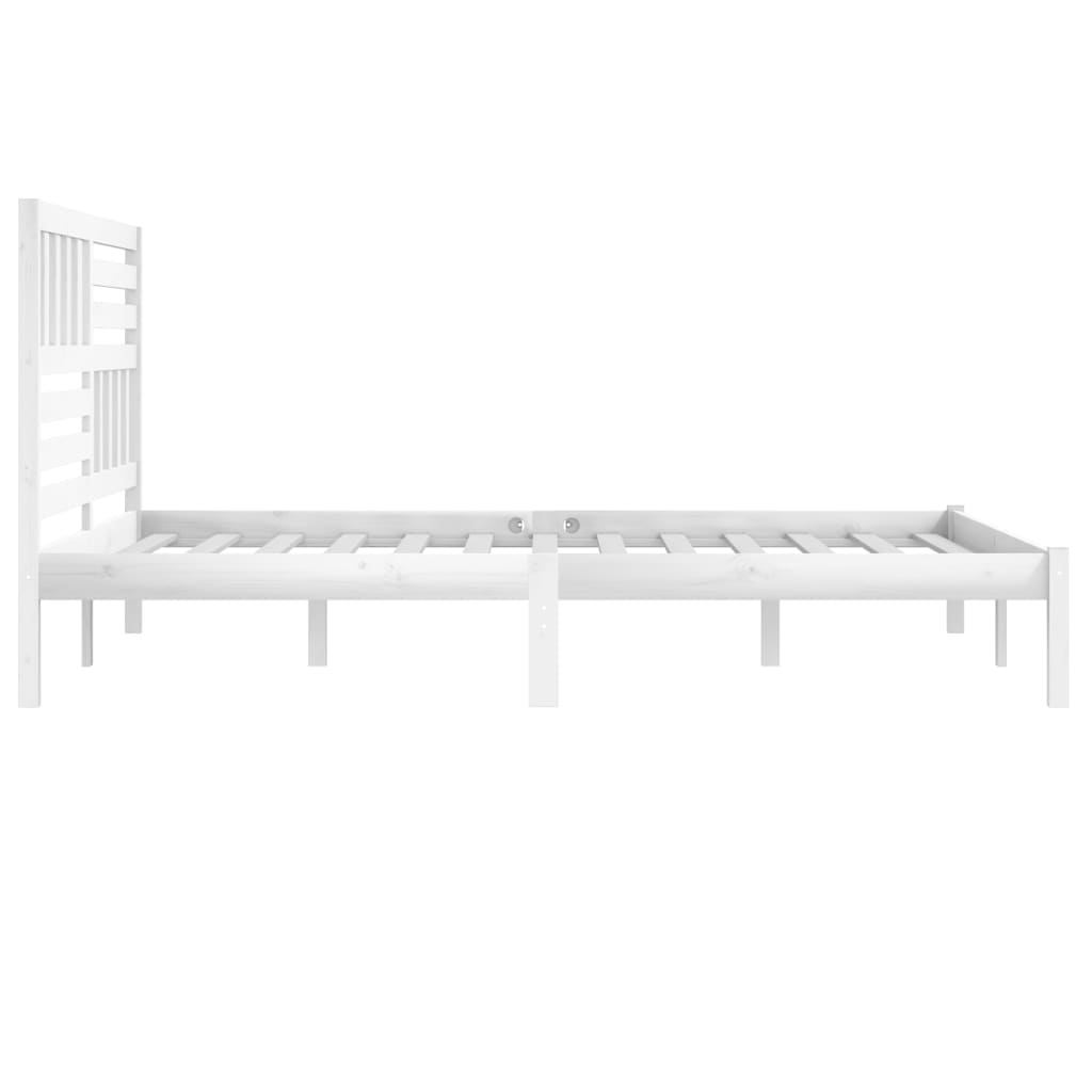 Sengeramme hvit heltre furu 200x200 cm
