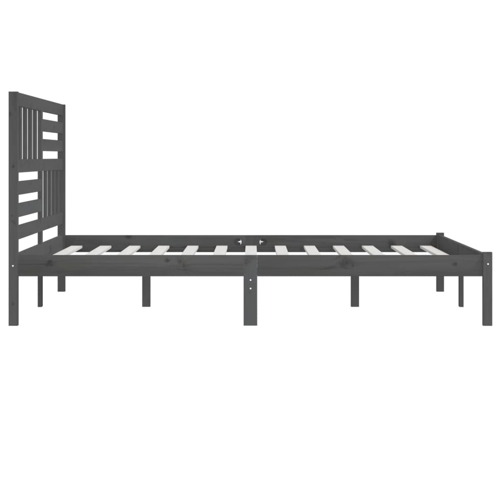 Sengeramme grå heltre furu 200x200 cm