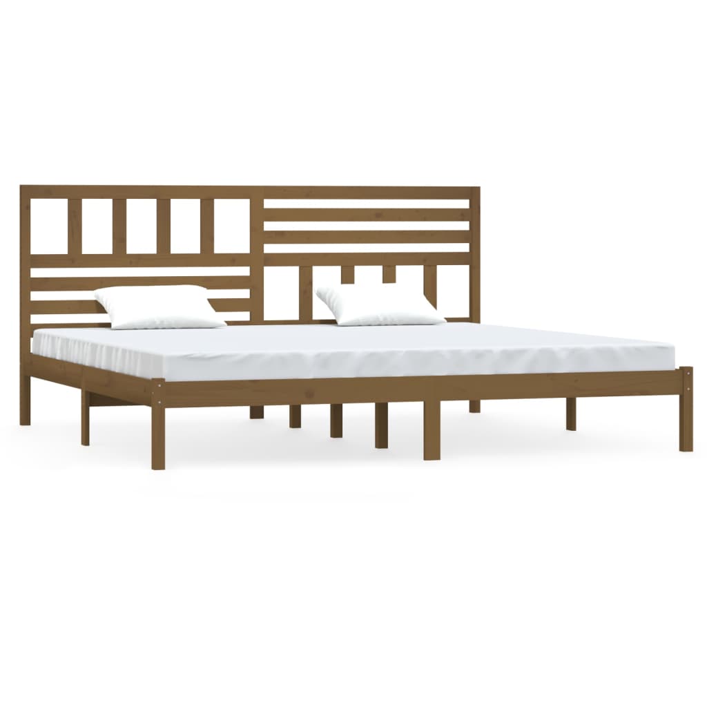 Sengeramme honningbrun heltre furu 200x200 cm