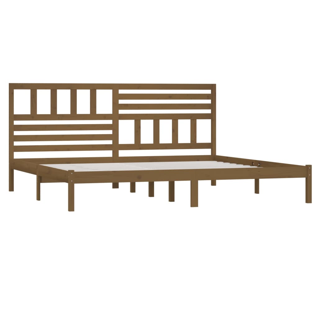Sengeramme honningbrun heltre furu 200x200 cm