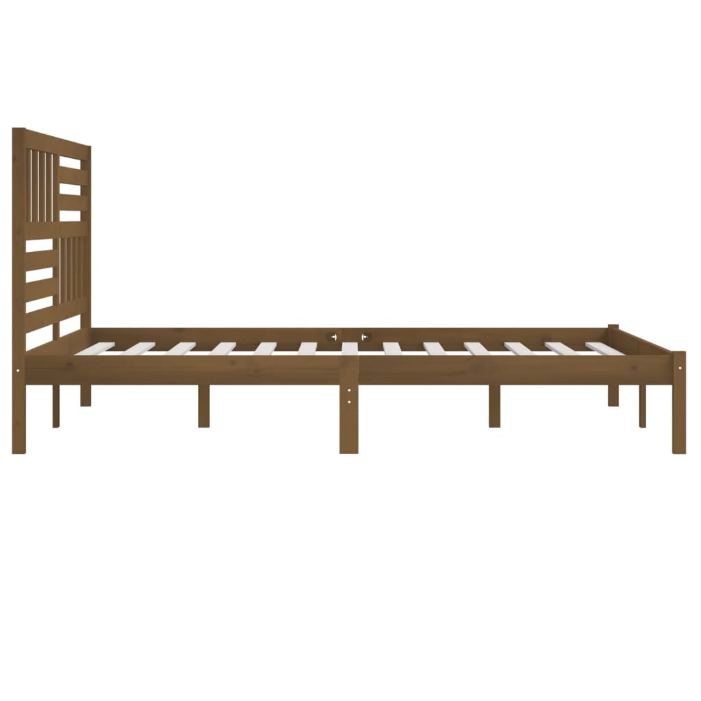 Sengeramme honningbrun heltre furu 200x200 cm