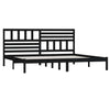 Sengeramme svart heltre furu 200x200 cm