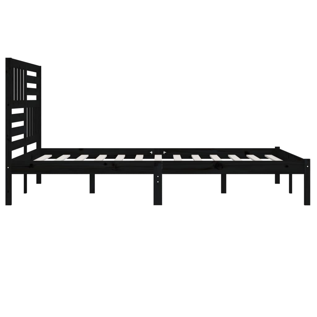 Sengeramme svart heltre furu 200x200 cm