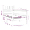 Sengeramme 75x190 cm Small Single heltre