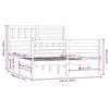 Sengeramme hvit 120x190 cm Small Double heltre