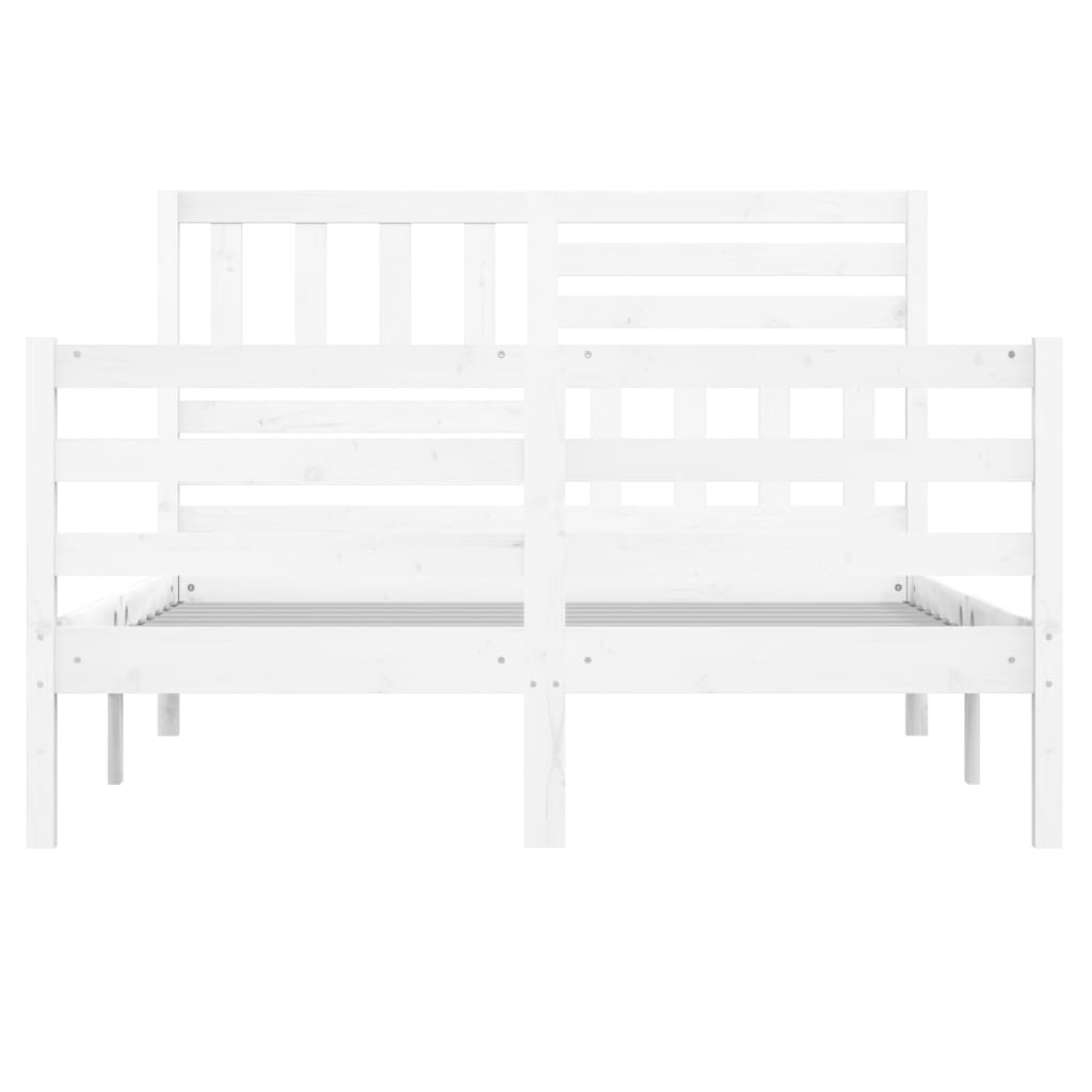 Sengeramme hvit heltre 140x190 cm hvit