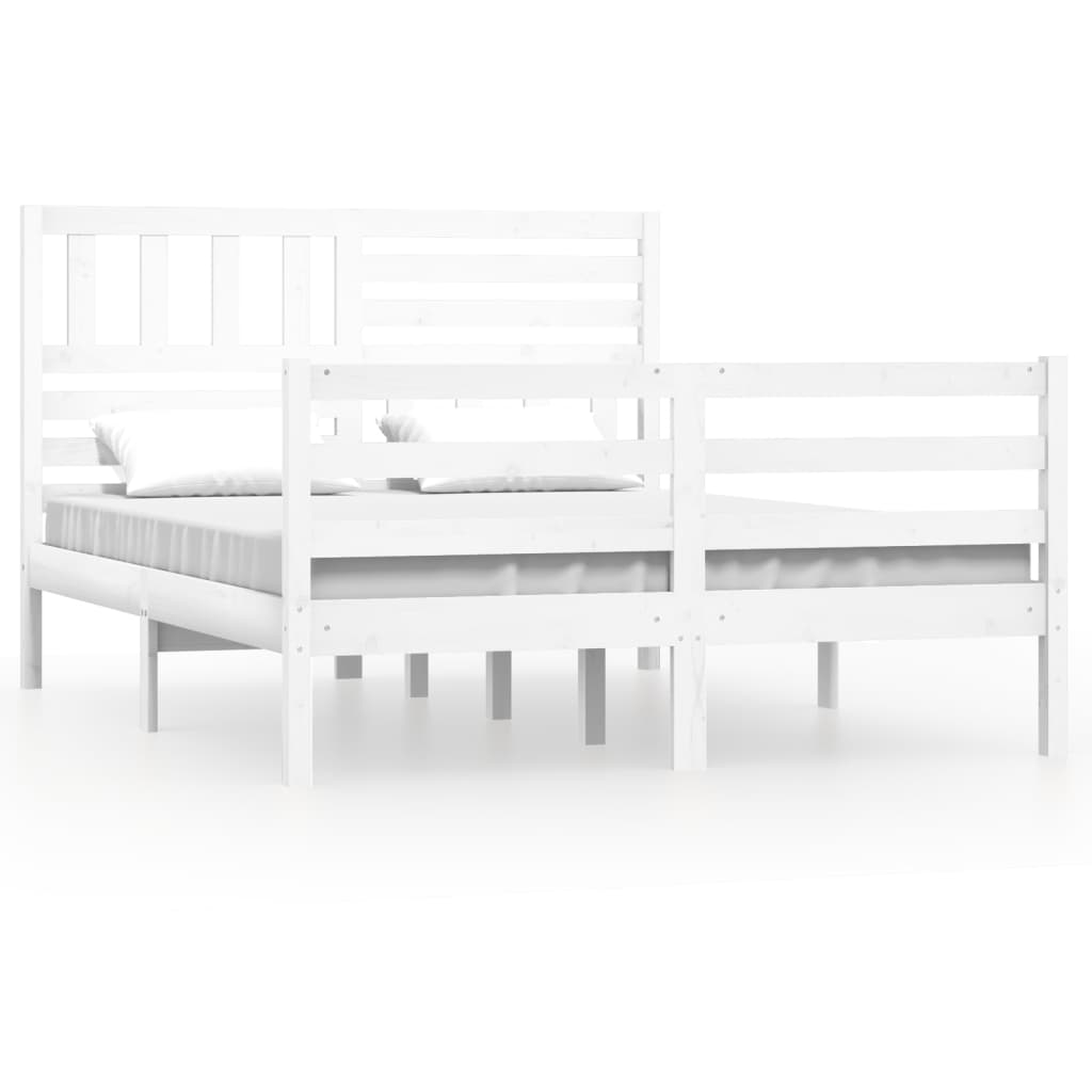 Sengeramme hvit heltre 140x200 cm hvit
