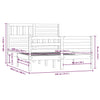 Sengeramme hvit heltre 140x200 cm hvit