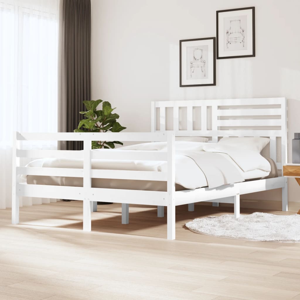 Sengeramme hvit heltre 160x200 cm