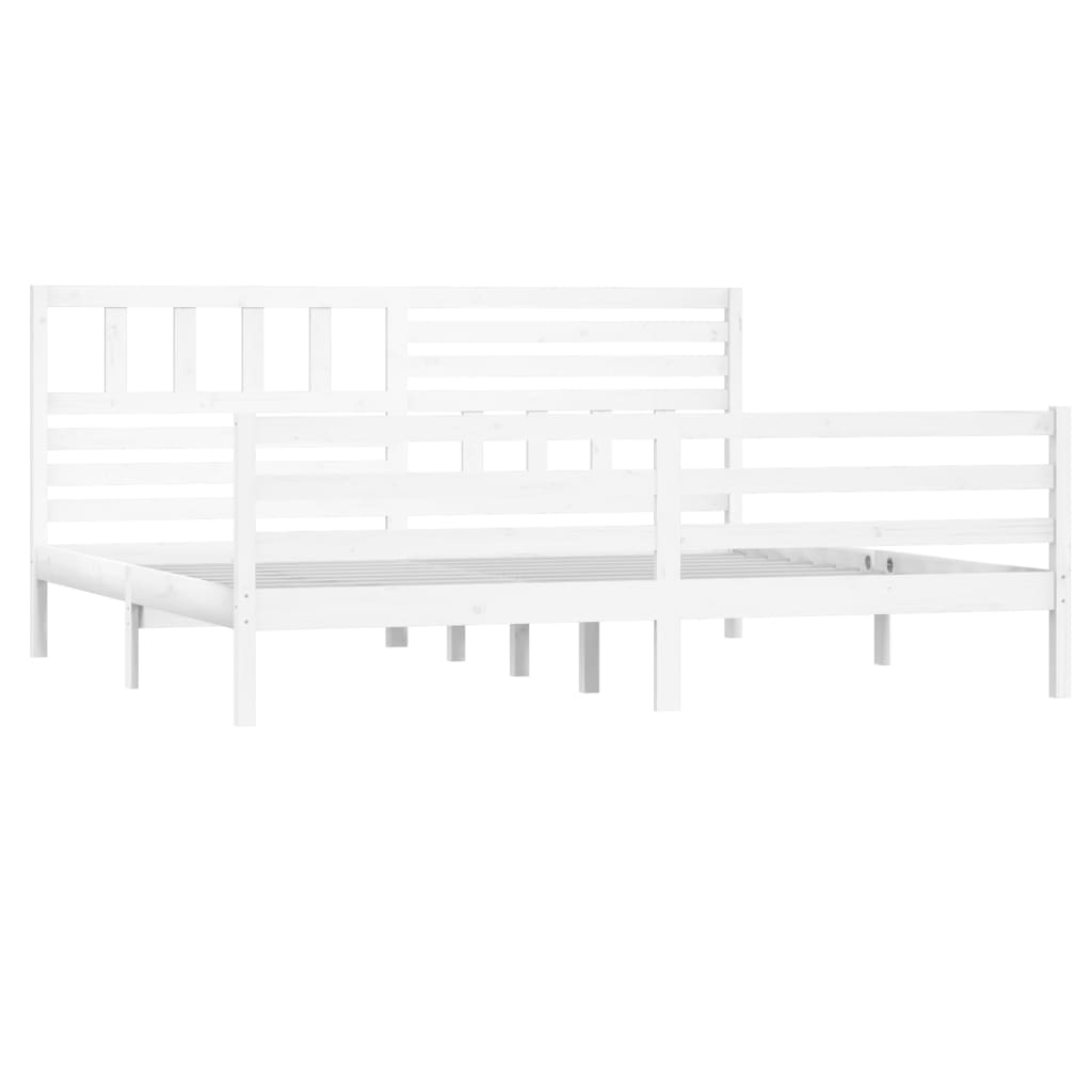 Sengeramme hvit heltre 200x200 cm
