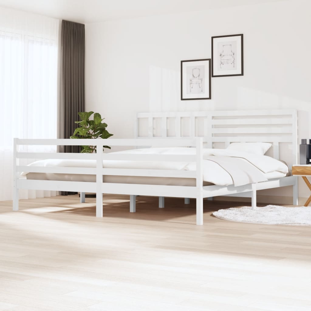 Sengeramme hvit heltre 200x200 cm