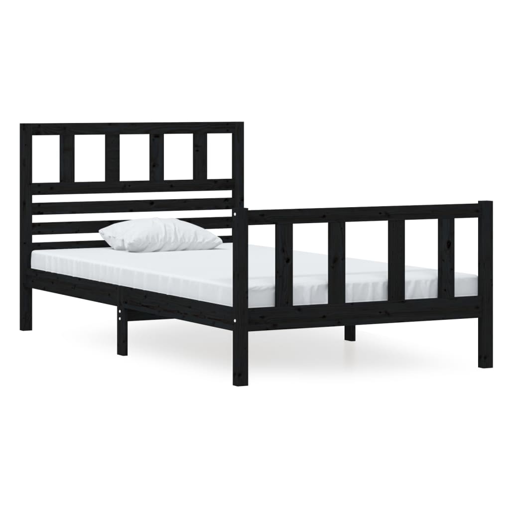 Sengeramme svart heltre 100x200 cm
