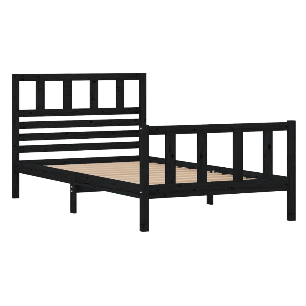 Sengeramme svart heltre 100x200 cm