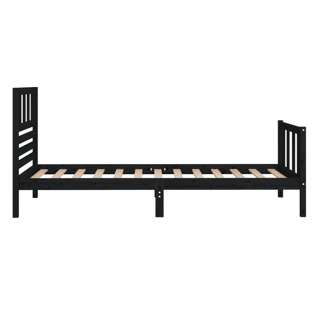 Sengeramme svart heltre 100x200 cm