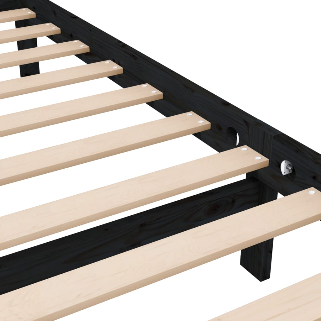 Sengeramme svart heltre 100x200 cm