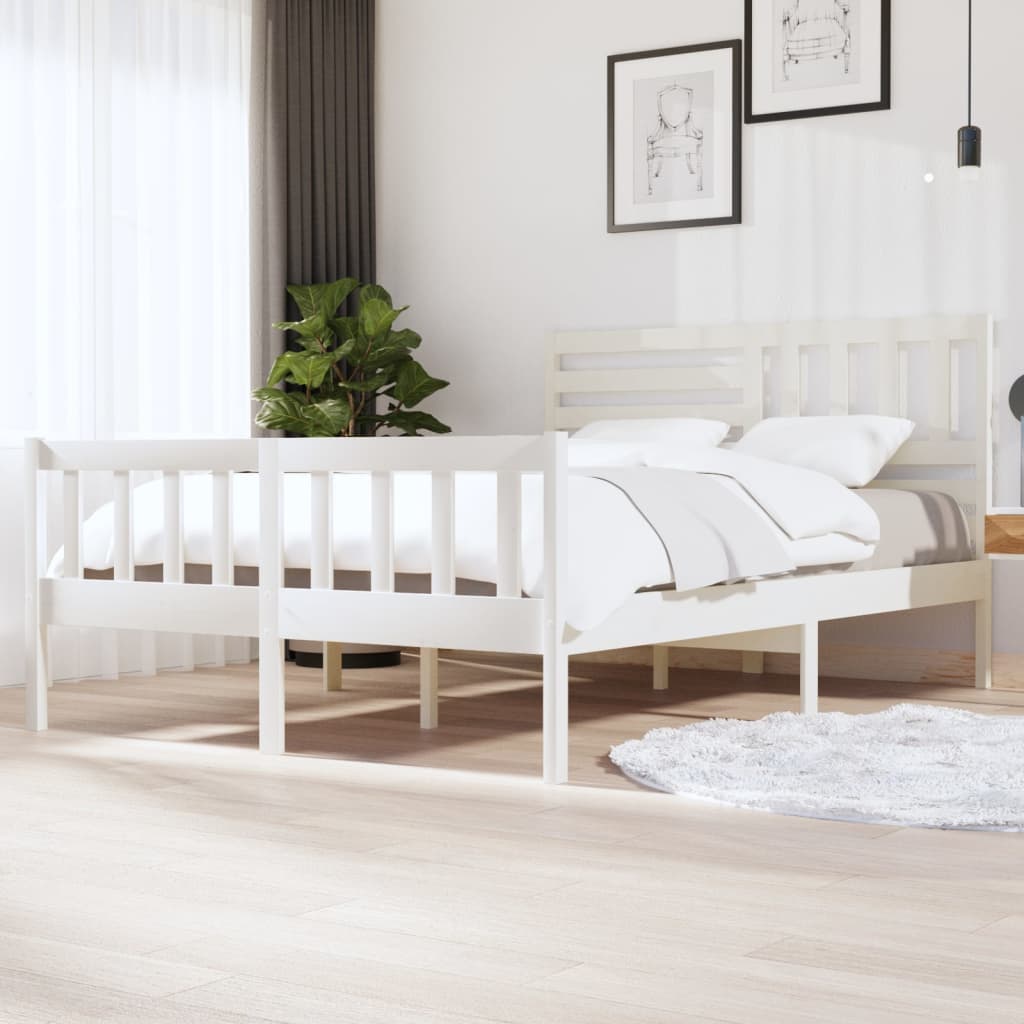Sengeramme hvit heltre 140x200 cm