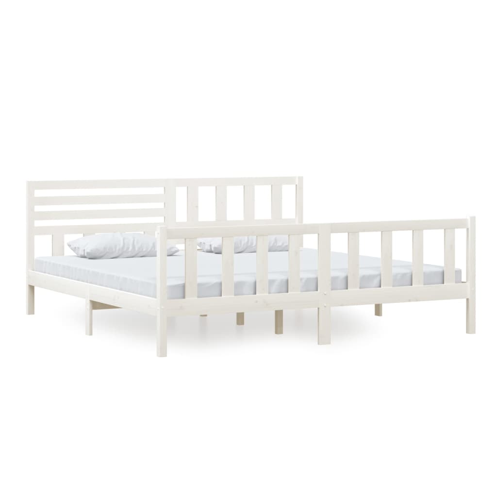 Sengeramme hvit heltre 200x200 cm