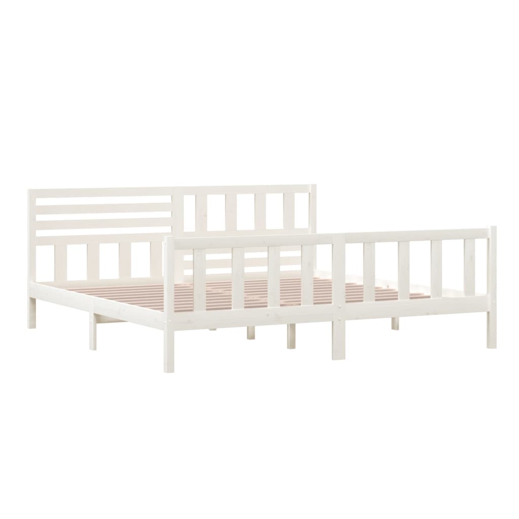 Sengeramme hvit heltre 200x200 cm