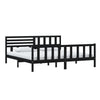 Sengeramme svart heltre 200x200 cm