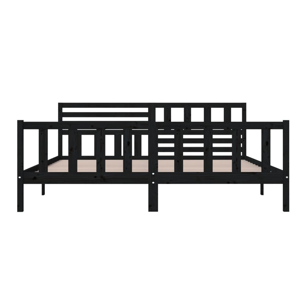 Sengeramme svart heltre 200x200 cm
