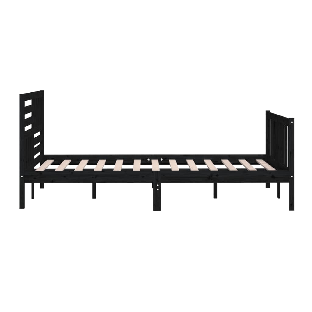 Sengeramme svart heltre 200x200 cm