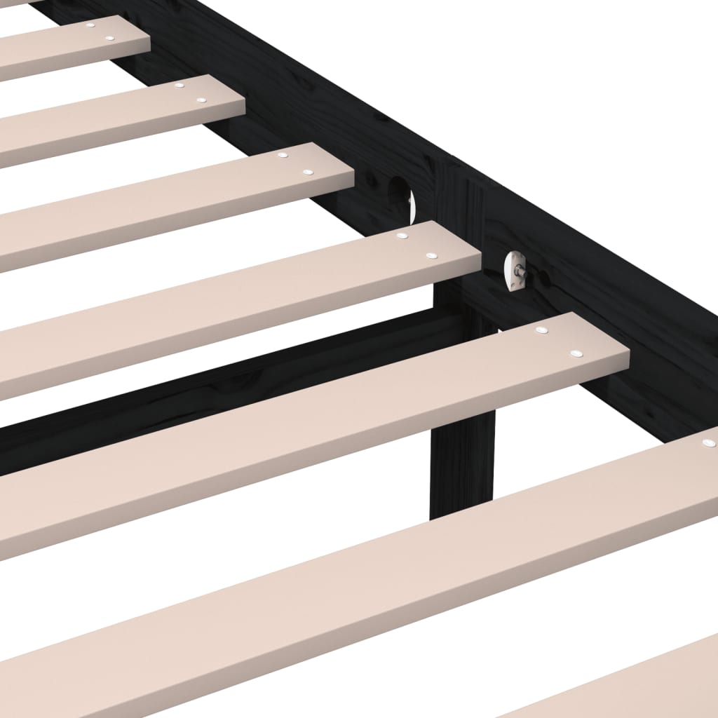 Sengeramme svart heltre 200x200 cm