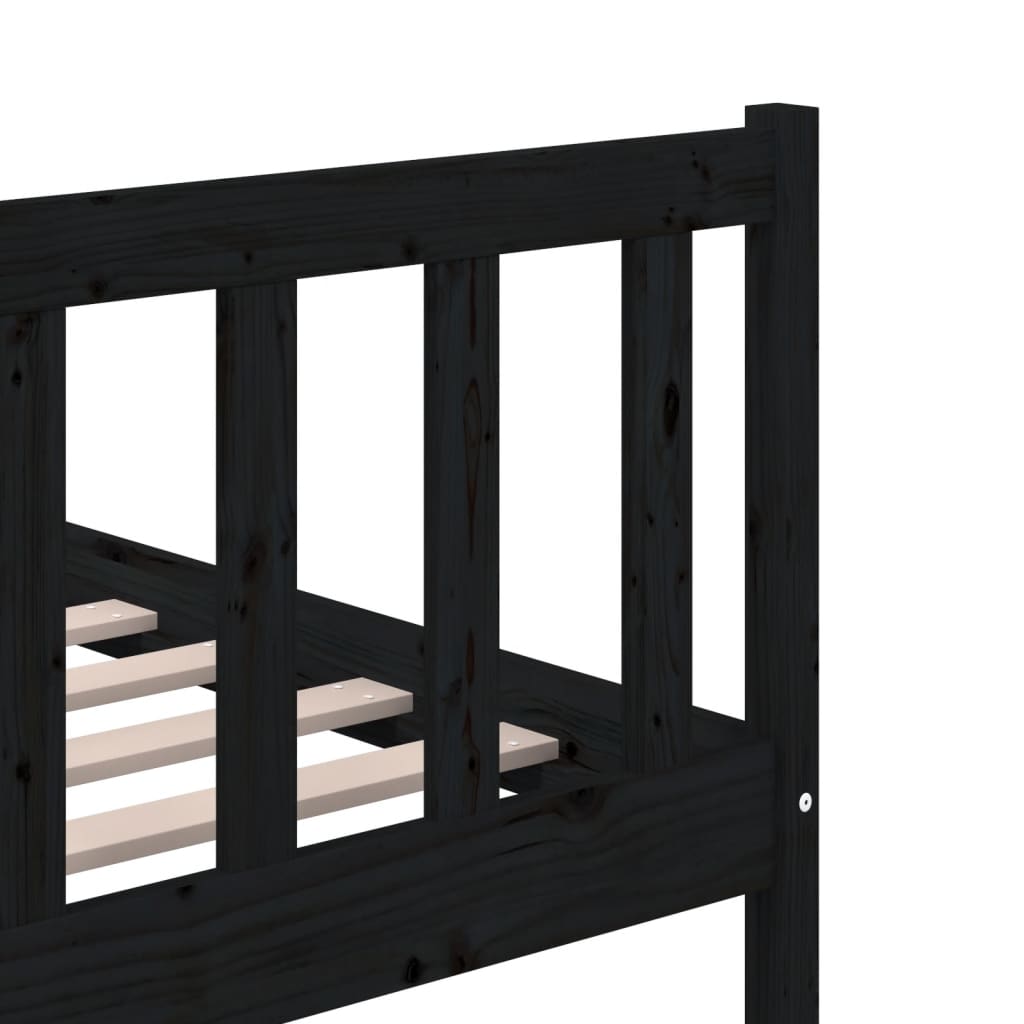 Sengeramme svart heltre 200x200 cm