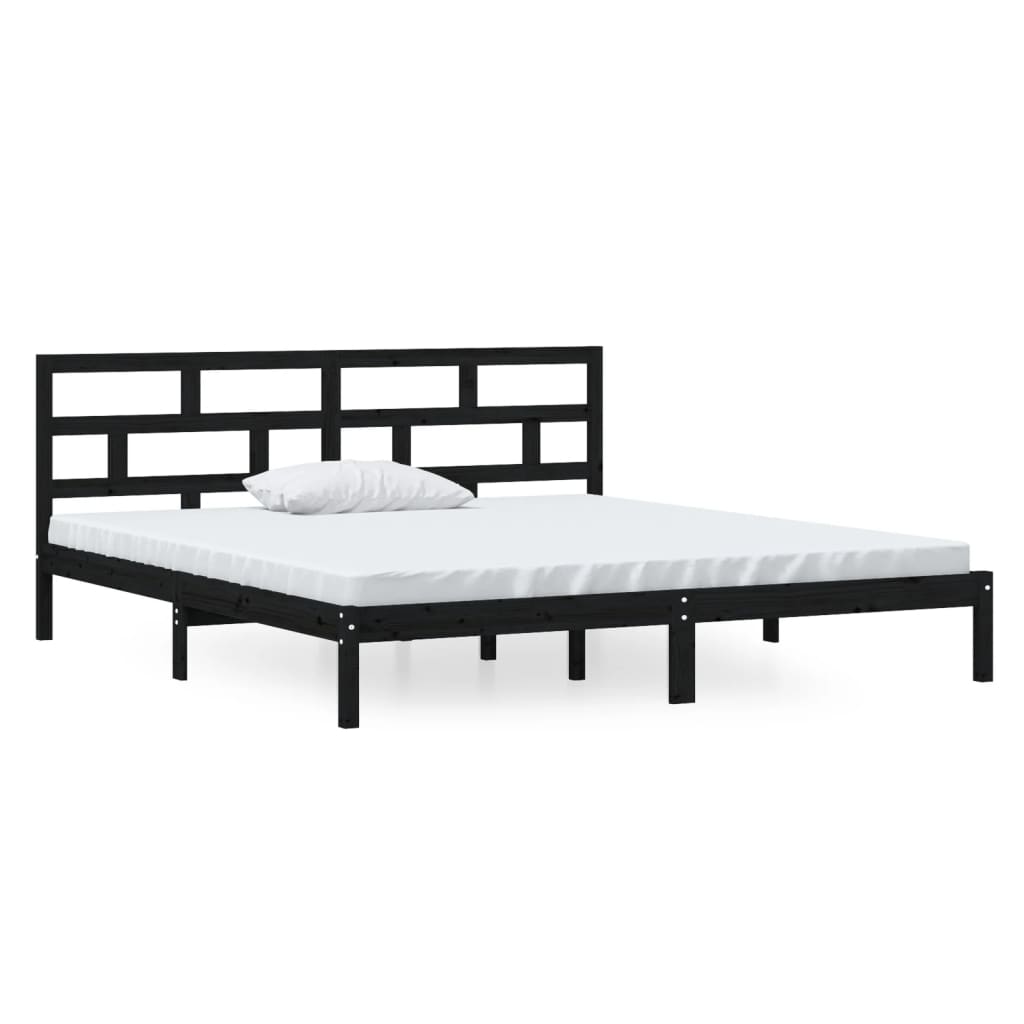 Sengeramme svart heltre furu 140x190 cm