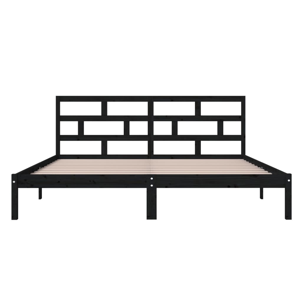 Sengeramme svart heltre furu 140x190 cm