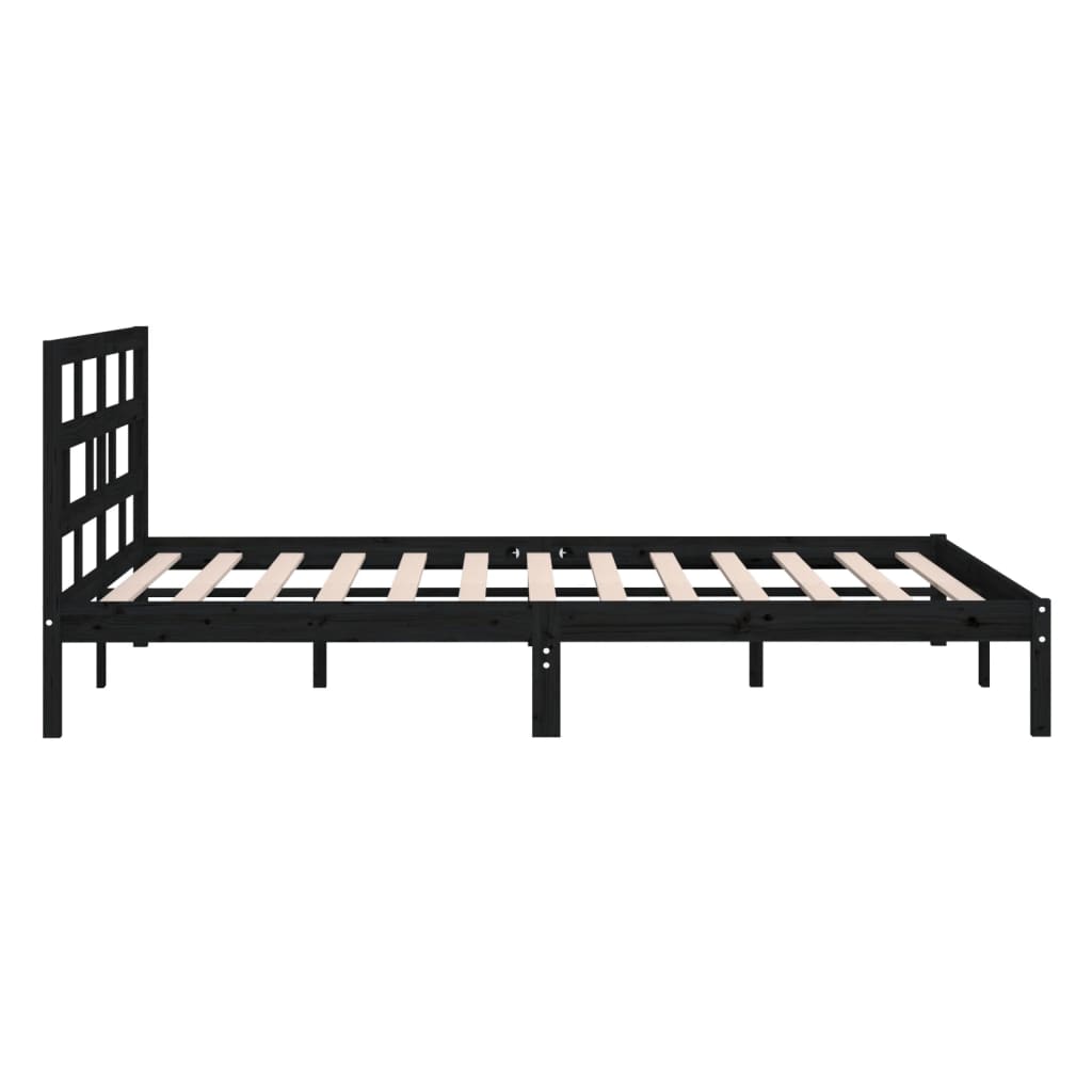 Sengeramme svart heltre furu 140x190 cm