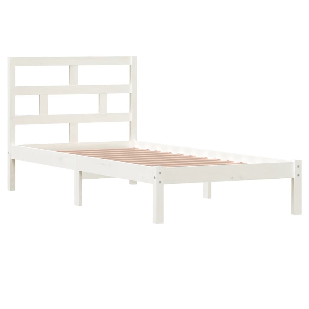 Sengeramme hvit heltre furu 90x200 cm