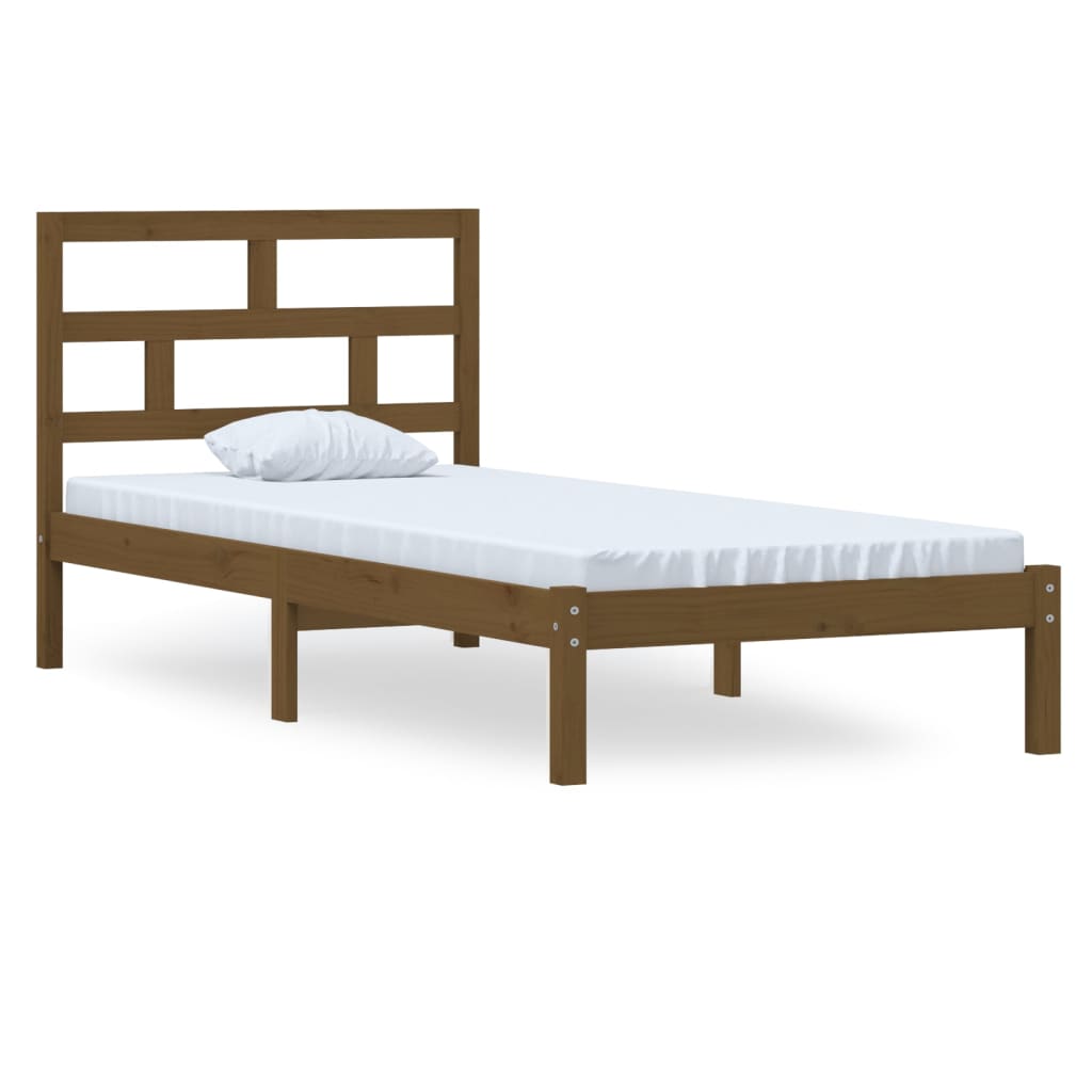 Sengeramme honningbrun heltre furu 100x200 cm