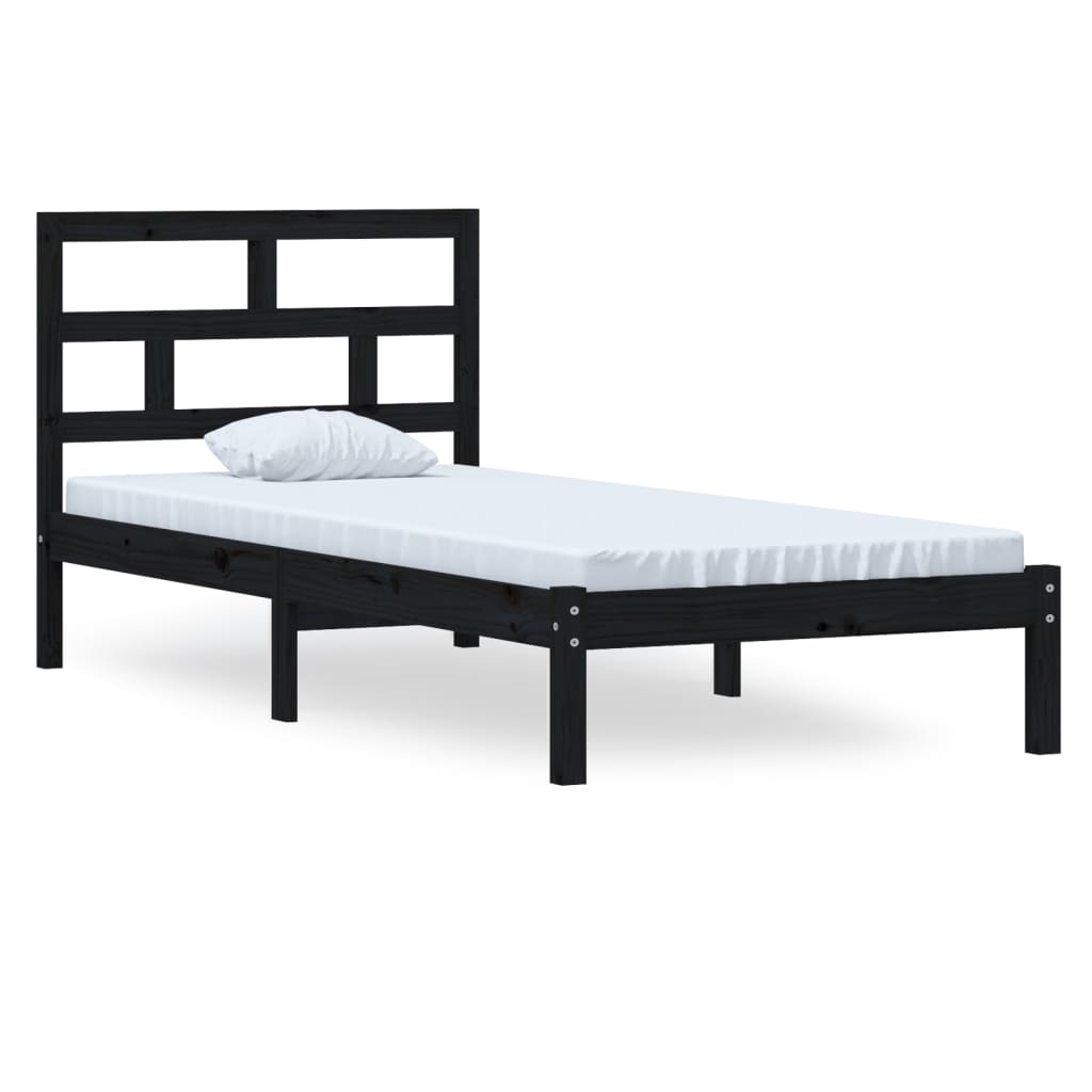 Sengeramme svart heltre furu 100x200 cm