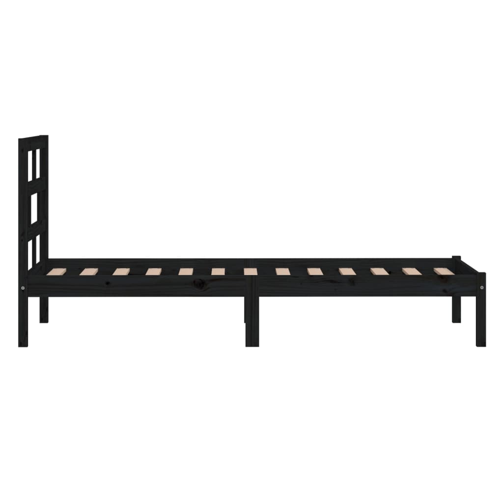 Sengeramme svart heltre furu 100x200 cm