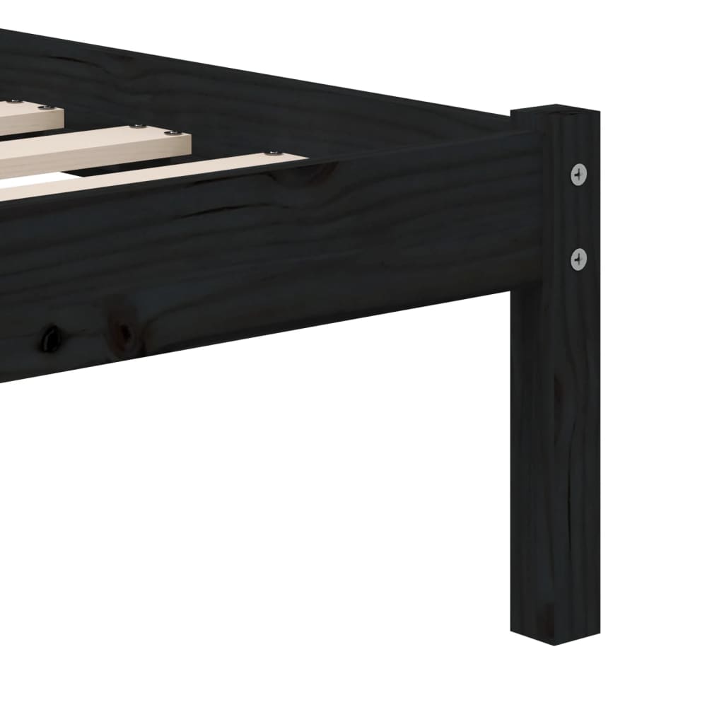 Sengeramme svart heltre furu 100x200 cm