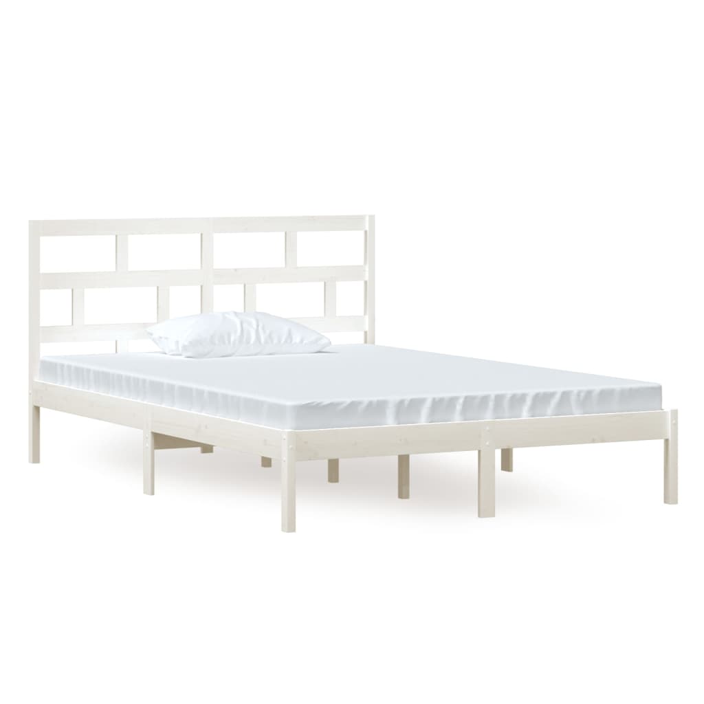 Sengeramme hvit heltre furu 140x200 cm